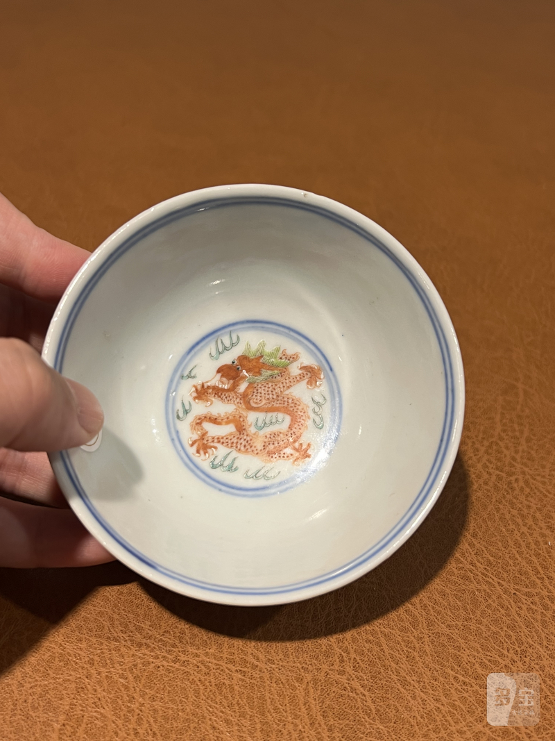 清光绪 五彩龙凤纹碗 - 图6